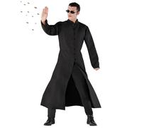 Morph Spy Assassin Costume Black Tailcoat With Glasses Included Halloween Costumes For Men Spy Costume XL