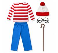 Morph, Striped Puzzle Book Character Costume Kids, Halloween Costume, S