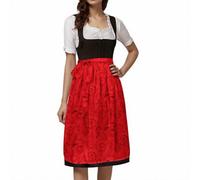 Morph Suits Adults German Oktoberfest Women's Print Lace Up Half Apron Cosplay Costume Bavarian Themed Party Dress Up Accessory(Red,S)