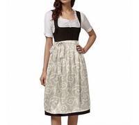 Morph Suits Adults German Oktoberfest Women's Print Lace Up Half Apron Cosplay Costume Bavarian Themed Party Dress Up Accessory(Beige,M)