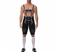 Morph Suits Adults Men's Bavarian Oktoberfest Lederhosen Costume for Adult Men(Black,M)