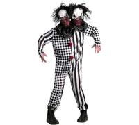 Morph Two Headed Clown Adult Costume, Scary Clown Costume Adult, Halloween Costumes Men, Killer Clowns Halloween Costumes, X-Large
