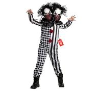 Morph Two Headed Scary Clown Costume for Kids, Kids Killer Clown Costume, Boys Halloween Costumes, Multicolored, Medium