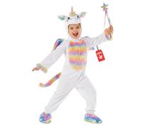 Morph, Unicorn Onesie, Halloween Costumes for Kids | White Plush Jumpsuit with Rainbow Accents, Iridescent Horn, Ears Included, Perfect for Halloween, Fun for Fancy Dress