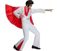 Morph Vegas Rockstar Costume Adult Men Disco Jumpsuit 70s Halloween Outfit for Men Party Wear, Medium