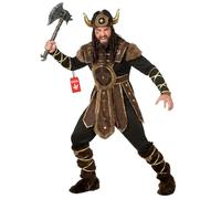 Morph Viking Costume Men, Medieval Costume, Halloween Costumes for Men | Viking Costume Set: Bodysuit with Armor, Arm Ties, Leg Ties & Horned Helmet, Complete Norse Warrior, Perfect for Halloween