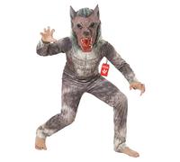 Morph Werewolf Costume Kids, Wolf Costume, Halloween Costumes for Kids | Werewolf Costume Set with 3D Mask, Realistic Fur-Print Design, Great for Halloween Parties, Perfect for Halloween