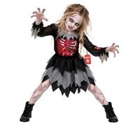 Morph Zombie Costume Kids, Halloween Costumes for Kids | Distressed Grey Zombie Dress with Jagged Hem, Layered Fabric Panels Included, Perfect for Halloween, Fun for Fancy Dress