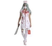 Morph Zombie Nurse Costume Adult Bloody Nurse Halloween Outfit Fancy Dress for Parties and Events, X-Large