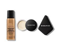 Morphe Jet-Setter Gift Set 36.8ml Continuous Prep & Set Mist + 2.6g Translucent Setting Powder + Highlight & Contour Sponge
