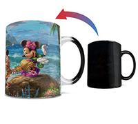 Morphing Mugs Disney - Mickey and Minnie Mouse - Hawaii - One 11 oz Color Changing Heat Sensitive Ceramic Mug - Image Revealed When HOT Liquid is Added!