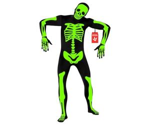 Morphsuits Adult Skeleton Costume Men Glow In The Dark Scary Bones Bodysuit Halloween Costumes Medium