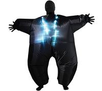 Morphsuits Black Megamorph Inflatable Costume, Inflatable Fat Suit, Black Morphsuit, Light Up Costumes for Adults One Size