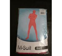 Adults MSUIT Red Second Skin Halloween Fancy Dress Costume - size Medium - 5'-5'4 (152cm-163cm)