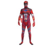 Morphsuits Men's Mlprmdrex Adult Sized Costume, Red Deluxe, XL UK | Full-length Red Bodysuit with a Built-in Hood Included, Perfect for Halloween, Great for Fancy Dress