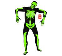 Morphsuits Men's Skeleton Costume Luminous Halloween Costume Men's Skeleton for Theme Parties Carnival and Fancy Dress XXL