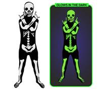 Morphsuits Official Glow Skeleton Kids Fancy Dress Costume - Small (Age 6-8)