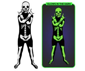 Morphsuits Official Glow Skeleton Kids Fancy Dress Costume - Small (Age 6-8)
