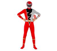 Kids Red Dino Fury Morphsuit Boys Power Rangers Superhero Fancy Dress Costume