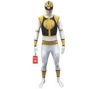 Morphsuits White Power Ranger Costume, Halloween Costumes Men | Full-Body Spandex Morphsuit Costume, Stretchy Comfortable Fit, Ideal for Parties & Cosplay, Perfect for Halloween