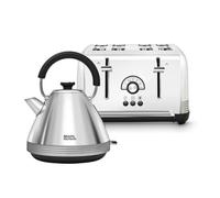 Morphy Richards Venture Retro Kettle and Toaster Set, 1.5L Rapid Boil Venture Pyramid Kettle, 4 Slice Venture Toaster, Matching Set, 3Kw/1900W, Polished Stainless Steel & Nickel, 100333/240333