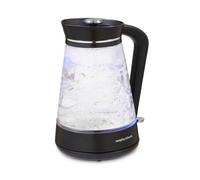 Morphy Richards Glass Kettle, 1.7L, Illuminated, Premium Glass, 3kw Rapid Boil, 360 Base, Blue Light Indicator, Water Level Indicator, Dry Boil Protection, Cord Storage, 108004