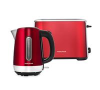 Morphy Richards 1.7L Kettle & 2 Slice Toaster Equip Red Breakfast Set