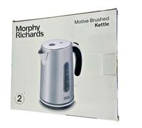Morphy Richards 1.7L Motive Jug Kettle, 3Kw Rapid Boil, Automatic Shut-off, Boil Dry Protection, 360 Degree Base, Blue Illumination Dolly Switch, Brushed Steel, 102800