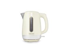 Morphy Richards Equip Kettle, 1.7L, 3Kw Rapid boil, Removeable Limescale Filter, Easy View Water Gauge, Stainless Steel Case, Cream, 102784