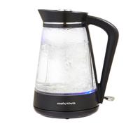 Morphy Richards Glass Kettle, 1.7L, Illuminated, Premium Glass, 3kw Rapid Boil, 360 Base, Blue Light Indicator, Water Level Indicator, Dry Boil Protection, Cord Storage, 108004