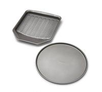Morphy Richards 14" Pizza Pan & Crisper Tray - Heavy Duty Carbon Steel | Non-Stick, Perforated Base & Pouring Lip | Oven & Dishwasher Safe | Crispy Results Every Time | SKU 849006