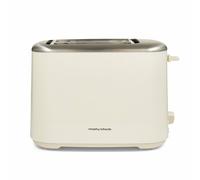 Morphy Richards Equip 2 Slice Toaster, Defrost and Reheat, Browning Controls, Variable Wide Slots, Removable Crumb Tray, 800W, Cream, 222065