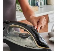 Morphy Richards 2400w Crystal Clear Steam Iron Ceramic Base Black & Gold 300302