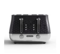 Morphy Richards Cassini 4 Slice Toaster, Variable Browning and Width Slots, 6 Power Levels, Removable Crumb Tray, Illuminated Buttons, High Lift, Defrost, Reheat, 800W, Moonless Night Black, 243020