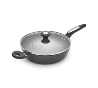 Morphy Richards Lidded Saute Pan, Forged Aluminium, 28cm, Non-Stick Ceramic Coating, Tempered Glass Lid, Large Helper Handle, One Pot Cooking, Suitable for All Hobs, Black, 850703
