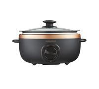 Morphy Richards 3.5L Sear and Stew Slow Cooker, 3 Heat Settings, Dishwasher Safe Non Stick Aluminum Pot, Cool Touch Handles, Matte Black and Rose Gold, 460016