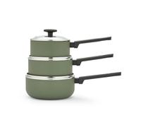 Morphy Richards 3 Piece Aluminium Saucepan Set - Green