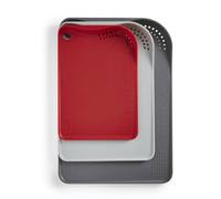 Morphy Richards Cutting Board Set, 3 Piece, Small, Medium, Large, High Edge No Splatter Design, Integrated Colander, Garlic and Ginger Grated, Scale Design, Non Slip, Hanging Loop for Storage, 865751