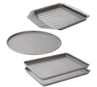 Morphy Richards 3 Piece Non-Stick Bakeware Set - Oven Tray, Pizza Pan & Crisper Tray | Heavy Duty Carbon Steel | Oven Safe 230°C | Dishwasher Safe