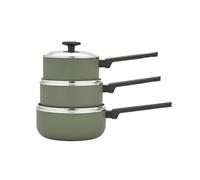 Morphy Richards 3pc Saucepan Set – Recycled Aluminium, 16/18/20cm, Non Stick Coating, Green