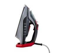 Morphy Richards Powersteam Elite LED Steam Iron, Non Stick Ceramic Soleplate, 35g Output, Vertical option, Self Clean, Anti Drip, Digital Controls, 3m Cord, 3000W, Grey, Black and Red, 302012