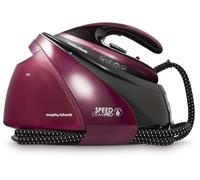 Morphy Richards SpeedSteam Pro Steam Generator Iron, Ceramic Soleplate, Autoclean, 70g to 120g Rates, 590g Boost, 7 Bar Pressure, 1.6L Water Tank, 1.8m Cord, 3000W, Black and Mulberry, 332102