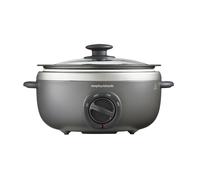 Morphy Richards 35L Sear Stew Oval Slow Cooker DishwasherProof Non Stick Aluminium Pot Cool Touch Handles Glass Lid Matte Finish 163W Titanium 4