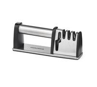 Morphy Richards 4-in-1 Knife Sharpener, Manual Kitchen Sharpener, Stainless Steel Body, Easy Grip Handle, Non-Slip Base, Blade Prep, Sharpening, Honing, Scissor Sharpening, Safe Easy to Use, 868751