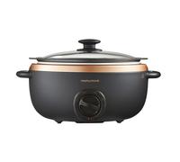 Morphy Richards 461016 Sear & Stew Black/Rose Gold Slowcooker 6.5L, Dishwasher Safe