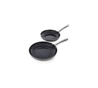 Morphy Richards 973015 Accents Induction Frying Pan Set, Aluminium with Non Stick Ceramic Coating, Easy to Clean, Titanium/Black, 2 Piece, 24/28 cm