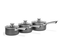 Morphy Richards 973023 Accents Saucepan Set, Non Stick Ceramic Coating, Titanium