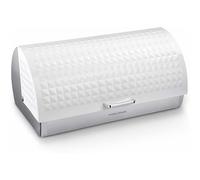 Morphy Richards 978051 Dimensions Roll-Top Bread Bin, White - Stainless Steel, Roll-Top Lid, Keeps Bread Fresh, 39 x 18.5 x 28.3 cm