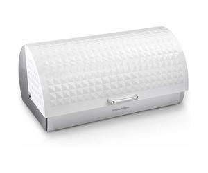 Morphy Richards 978051 Dimensions Roll-Top Bread Bin, White - Stainless Steel, Roll-Top Lid, Keeps Bread Fresh, 39 x 18.5 x 28.3 cm