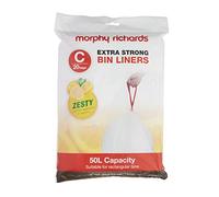 Morphy Richards 979039 Lemon Scented 50L Heavy Duty Bin Liners, 20 Pack, White